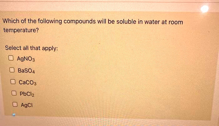 Rank the following in order of increasing molar solubility