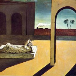 Chirico giorgio mystery street melancholy 1914 dechirico surrealism georgio paintings oil canvas painting after 2003 di metaphysical